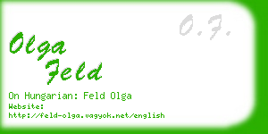 olga feld business card